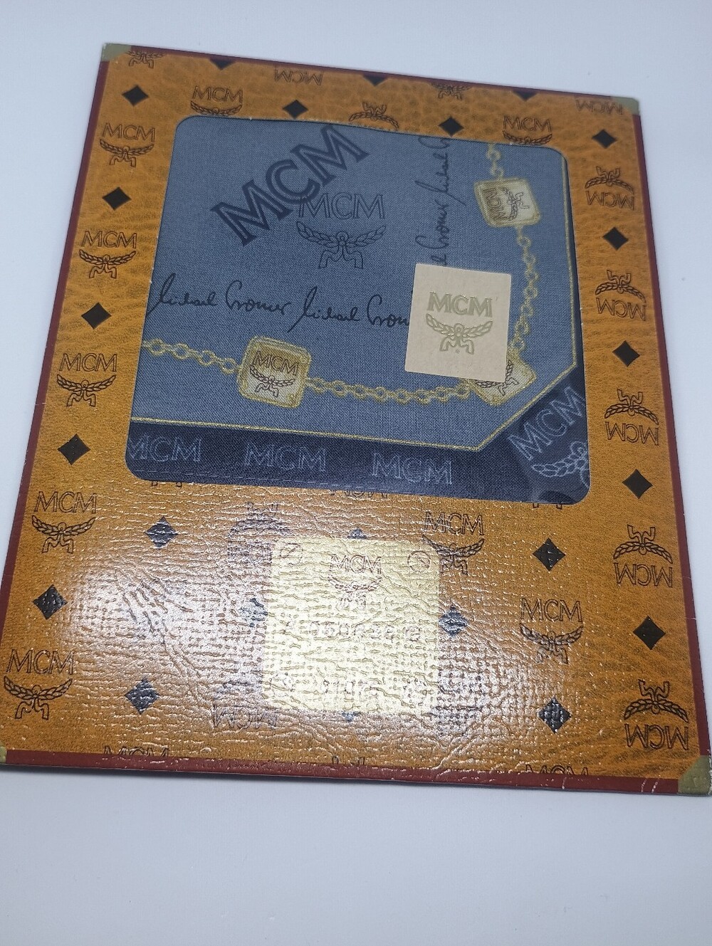 MCM Handkerchief BLK & Grey New In Package Approx19x19